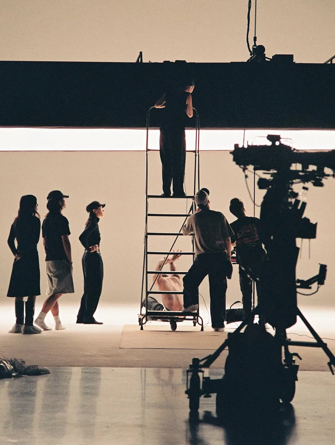 Backstage on a film set